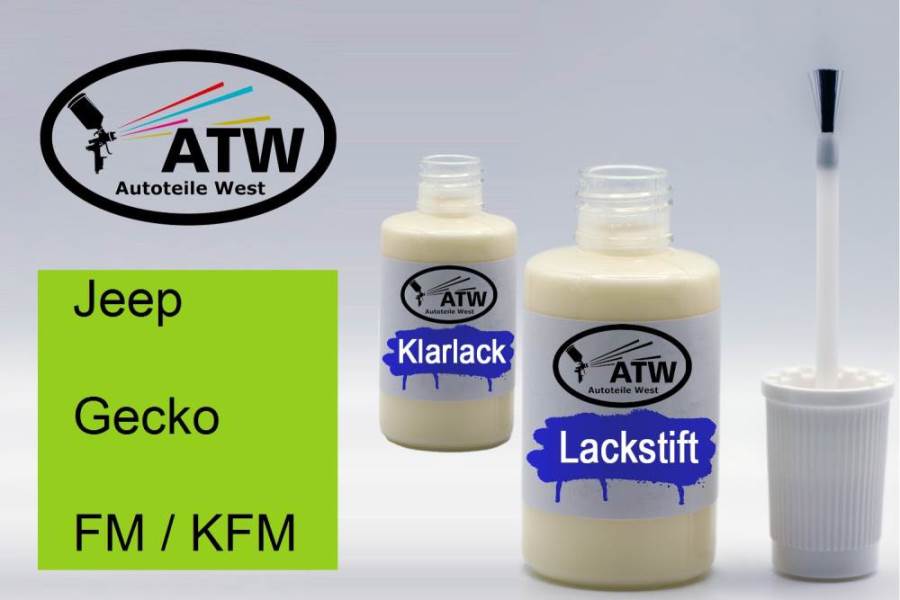 Jeep, Gecko, FM / KFM: 20ml Lackstift + 20ml Klarlack - Set, von ATW Autoteile West.